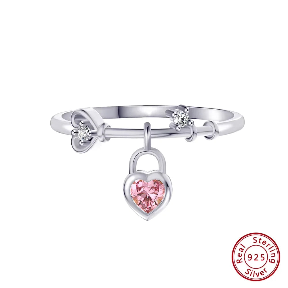 ORSA JEWELS Fashion 925 Sterling Silver Heart CZ Eternity Rings Women's 14K Gold Handmade AAAA Zircon Finger Rings Jewelry SR312
