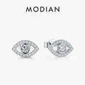 Modian 2026 Hot Sale 100% 925 Sterling Silver Cubic Zirconia Clear Eyes Lucky Stud Earrings For Women Fashion Cute Fine Jewelry